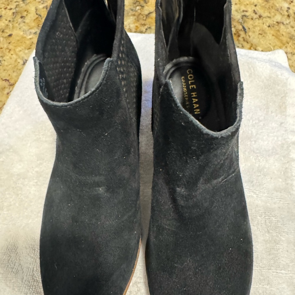 Cole Haan Women's Suede Black Ankle Booties - Picture 3 of 8